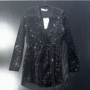 Zara Sparkling Black Sequin Dress